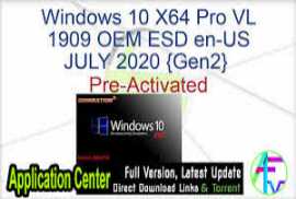 Windows 10 Pro X64 19H1 incl Office 2019 en-US JULY 2019 {Gen2}
